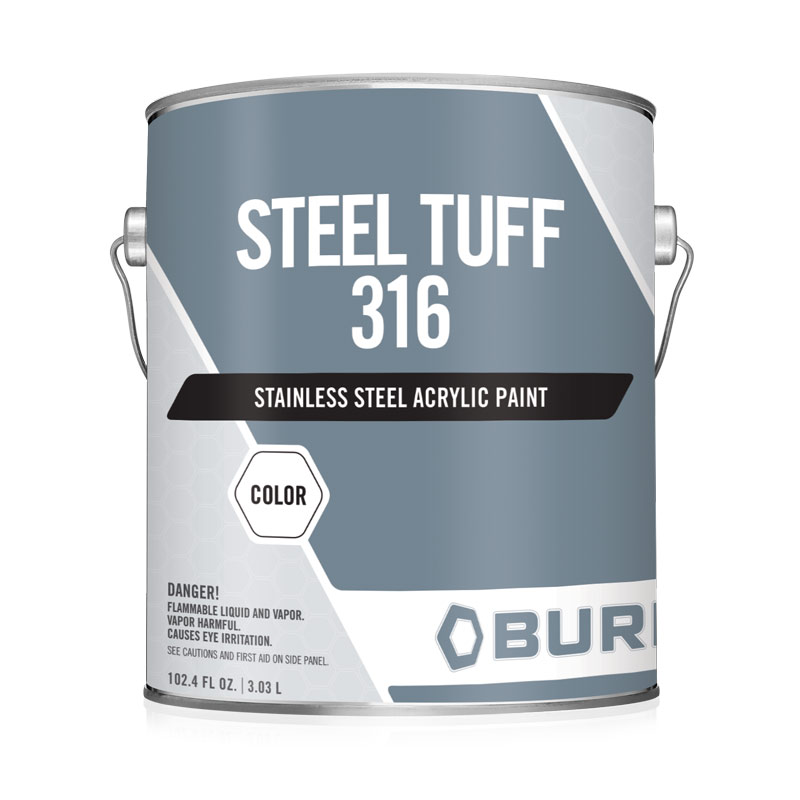 Pintura líquida de acero inoxidable gris metálico para piezas de componentes OEM Acero Tuff-316™.